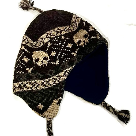 GAP KIDS Skull-themed Winter Pom Beanie/Hat with Earflap size S/M - Picture 4 of 10